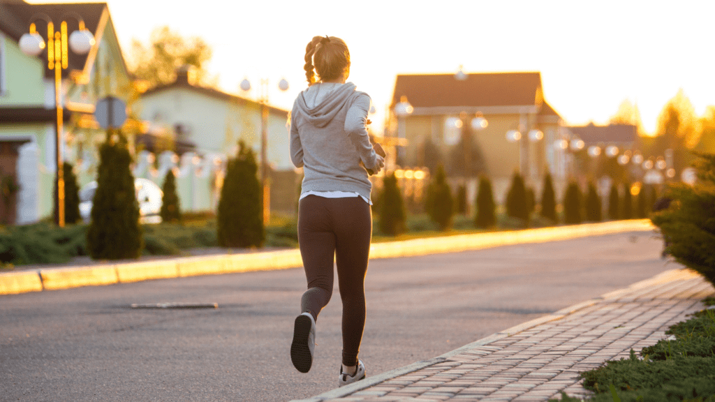 a person jogging in the street