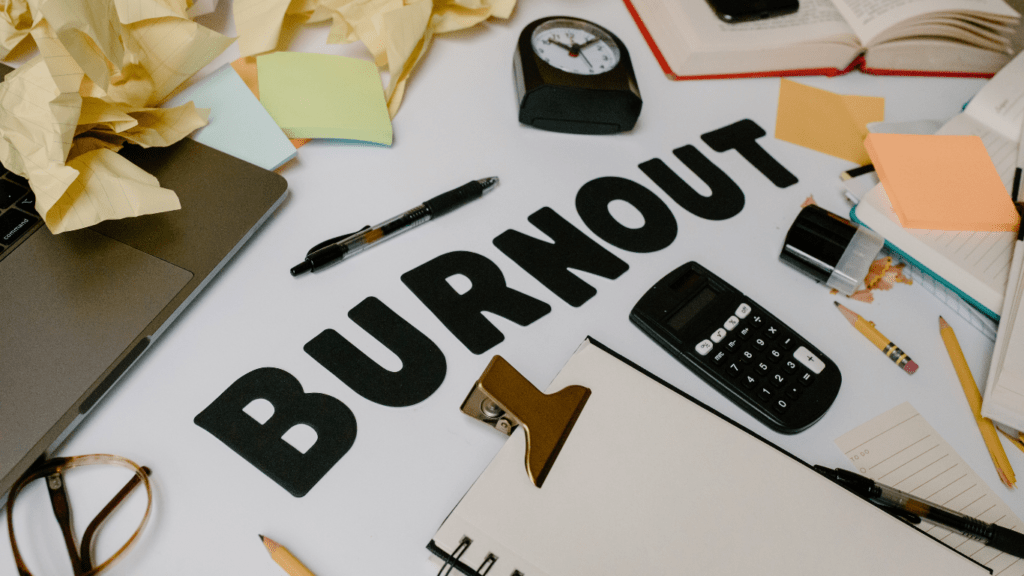 word burnout on white background