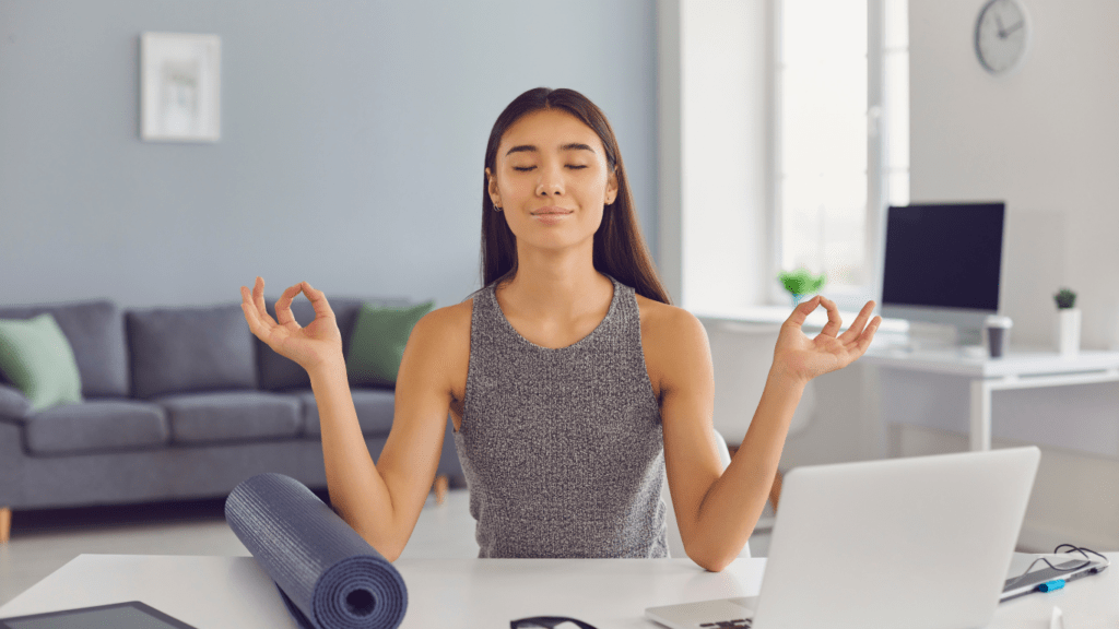 a image of a person meditating