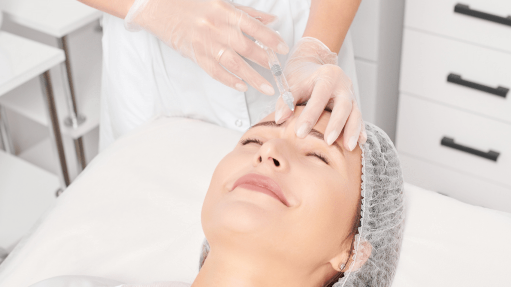 a person getting a facial treatment at a beauty salon