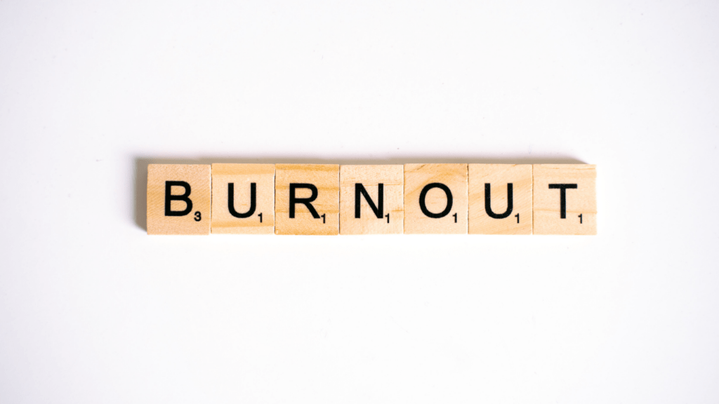 word burnout on white background